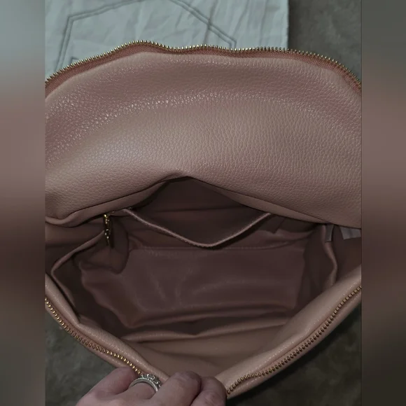 Fawn Design Mini Backpack Diaper Bag & Cosmetic Case- Warm Blush Pink - Picture 12 of 15